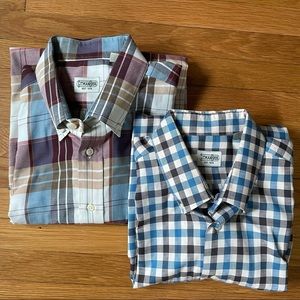 Gitman Bros Lot of 2 Button Down Collar Plaid Dress Shirts Casual XL OCBD